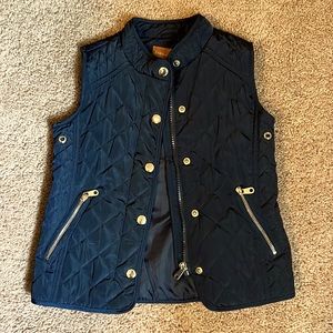 Zara Navy Girls Quilted Vest